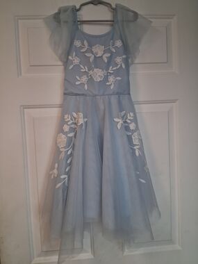 Kensie Girl Light Blue Floral Appliqué Tulle Dress 7